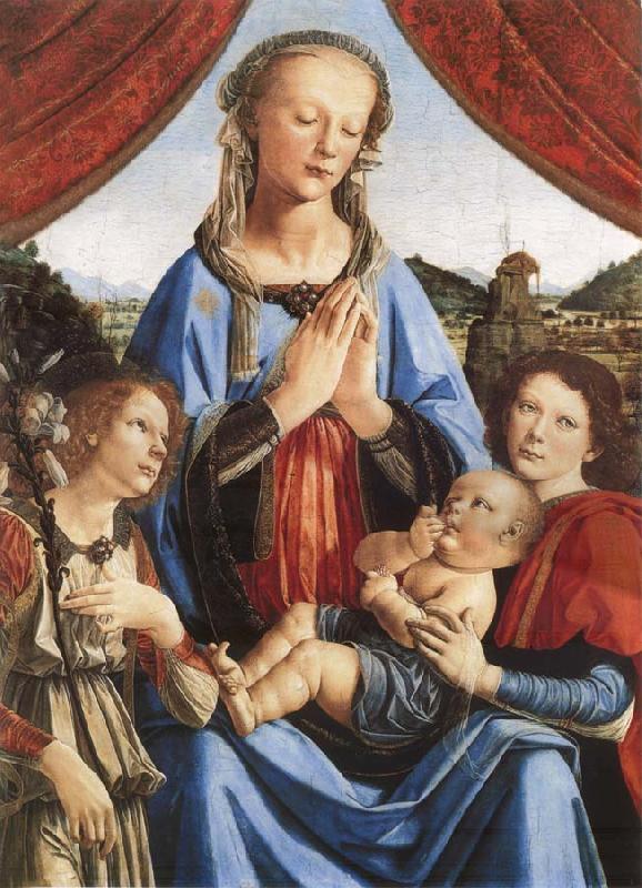 LEONARDO da Vinci Leonardo there Vinci and Andrea del Verrocchio, madonna with the child and angels